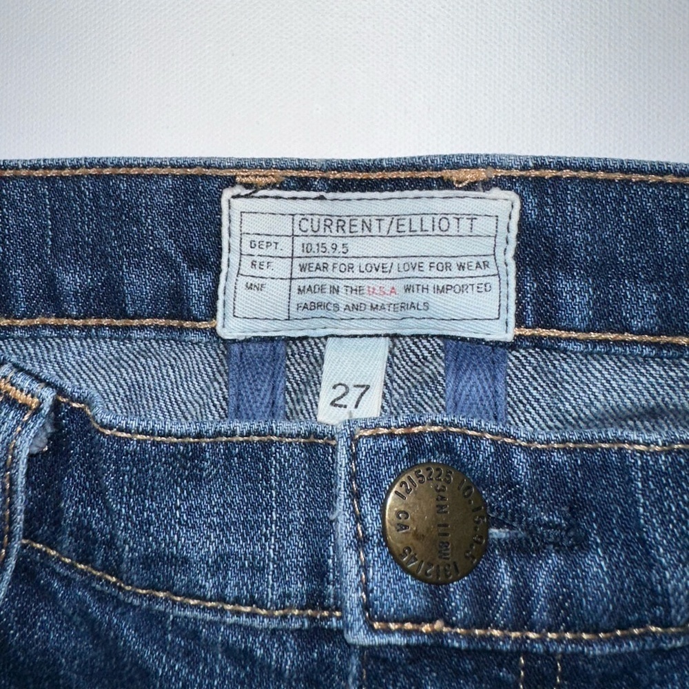 Current/Elliott “The Fling Love Destroy” Jeans Women’s 27 Straight Dark Wash - Picture 4 of 8